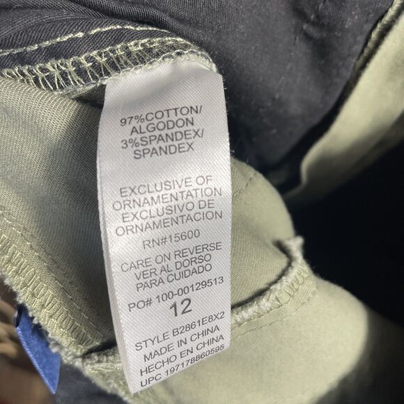 Democracy AB Solution High Rise Cargo Utility Pants Womens 12 Green Stretch - Picture 11 of 11